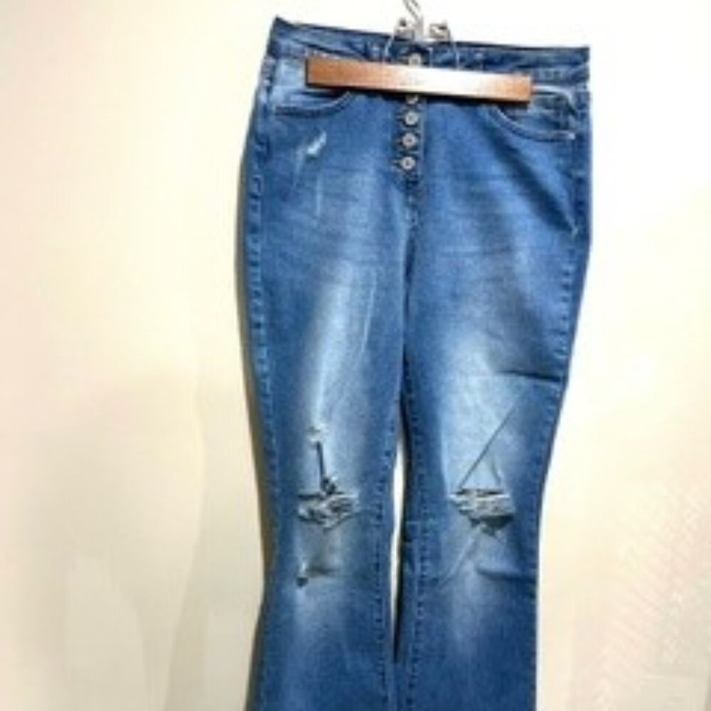 Women's Flare/bell bottom distressed jeans